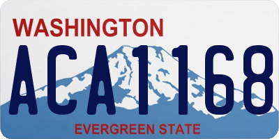 WA license plate ACA1168