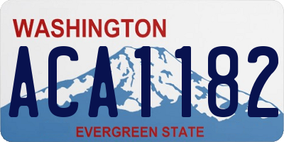 WA license plate ACA1182