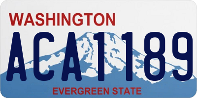 WA license plate ACA1189