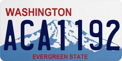 WA license plate ACA1192