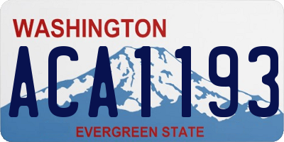 WA license plate ACA1193
