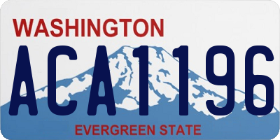 WA license plate ACA1196