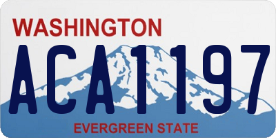 WA license plate ACA1197