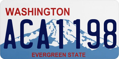 WA license plate ACA1198