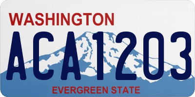 WA license plate ACA1203