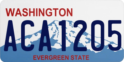 WA license plate ACA1205