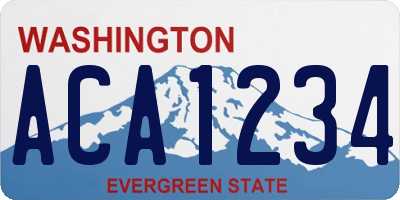WA license plate ACA1234