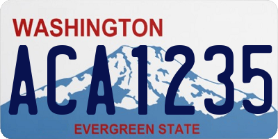 WA license plate ACA1235