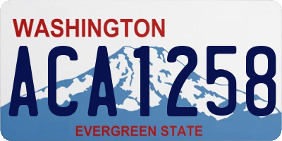 WA license plate ACA1258