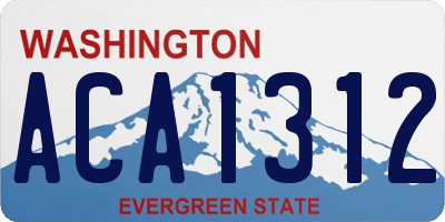 WA license plate ACA1312