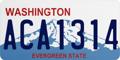 WA license plate ACA1314