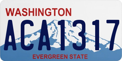 WA license plate ACA1317