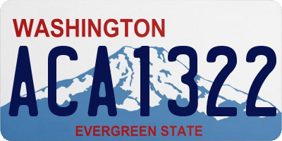 WA license plate ACA1322