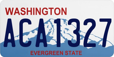 WA license plate ACA1327