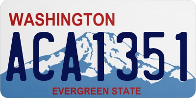 WA license plate ACA1351