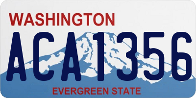 WA license plate ACA1356