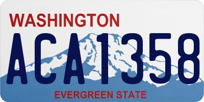 WA license plate ACA1358