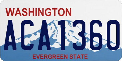 WA license plate ACA1360