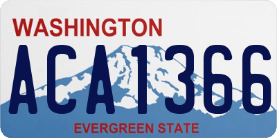 WA license plate ACA1366