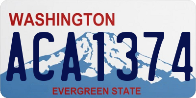 WA license plate ACA1374