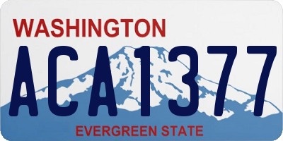 WA license plate ACA1377