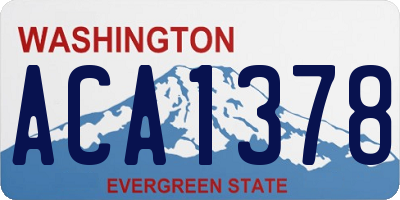 WA license plate ACA1378