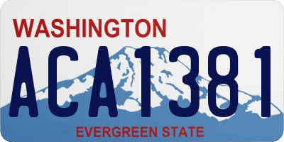 WA license plate ACA1381