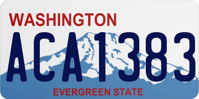 WA license plate ACA1383
