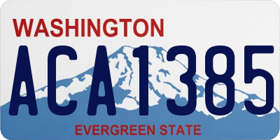 WA license plate ACA1385