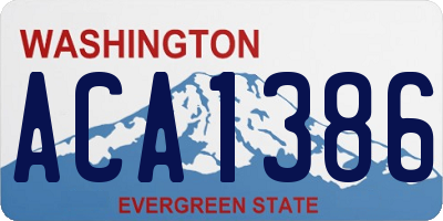 WA license plate ACA1386