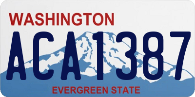 WA license plate ACA1387