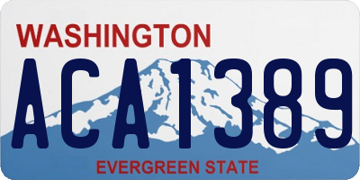 WA license plate ACA1389