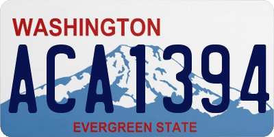WA license plate ACA1394