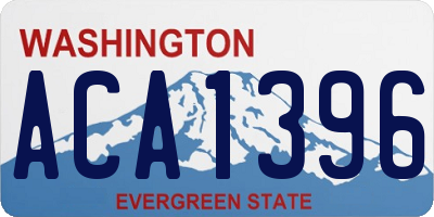 WA license plate ACA1396