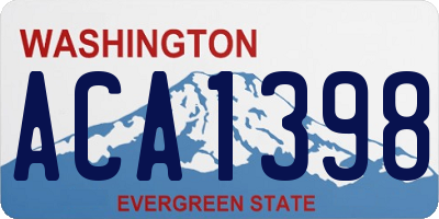 WA license plate ACA1398