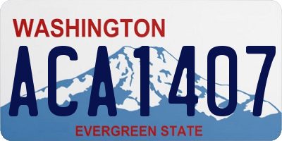 WA license plate ACA1407