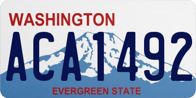 WA license plate ACA1492