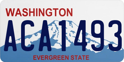 WA license plate ACA1493