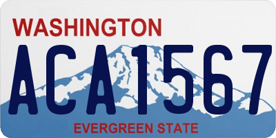 WA license plate ACA1567