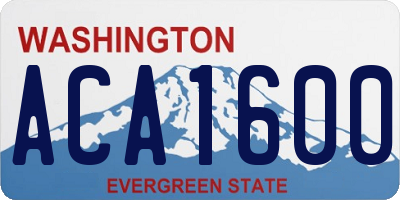 WA license plate ACA1600