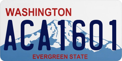 WA license plate ACA1601