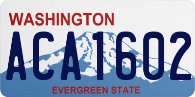 WA license plate ACA1602