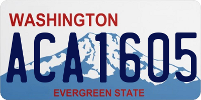 WA license plate ACA1605