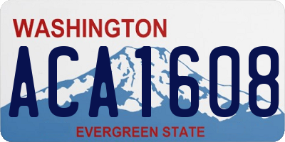 WA license plate ACA1608