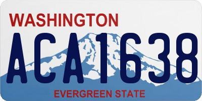 WA license plate ACA1638
