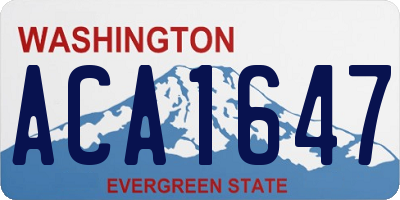 WA license plate ACA1647
