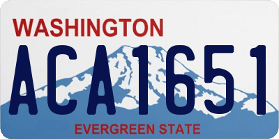 WA license plate ACA1651