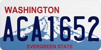 WA license plate ACA1652