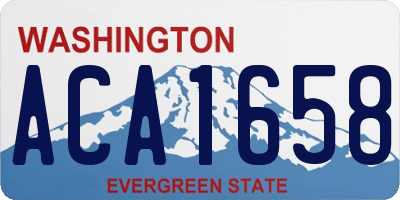 WA license plate ACA1658