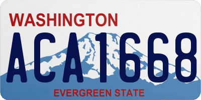 WA license plate ACA1668